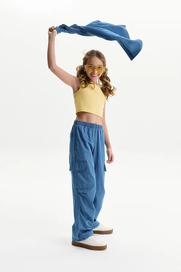 Майка (модель "топ") для девочек PELICAN, желтый - фото 2