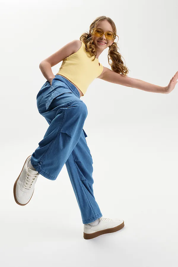 Майка (модель "топ") для девочек PELICAN, желтый - фото 2