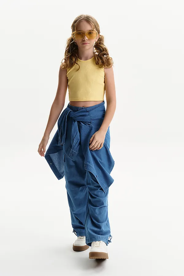 Майка (модель "топ") для девочек PELICAN, желтый - фото 2