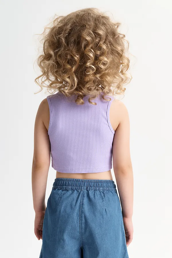 Майка (модель "топ") для девочек PELICAN, лаванда - фото 2