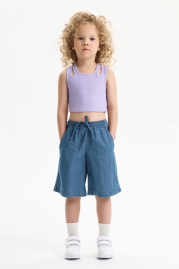 Майка (модель "топ") для девочек PELICAN, лаванда - фото 2