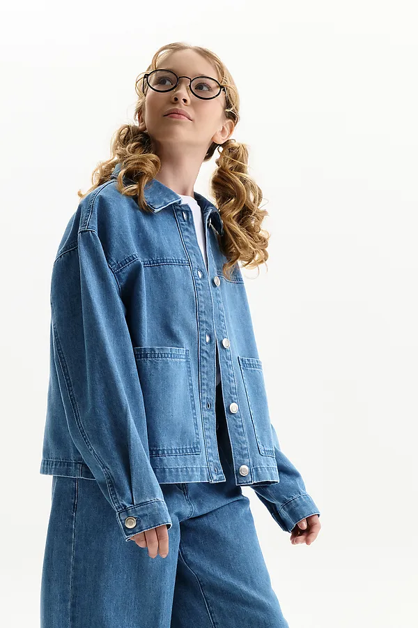 Куртка для девочек PELICAN, джинс - фото 2