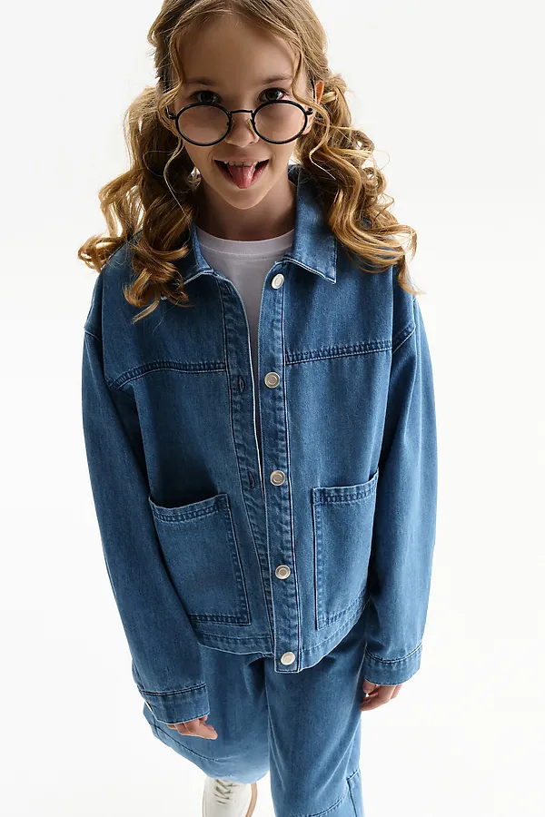 Куртка для девочек PELICAN, джинс - фото 2