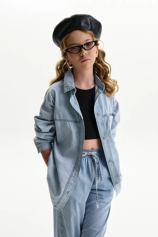 Блузка для девочек PELICAN, голубой - фото 2