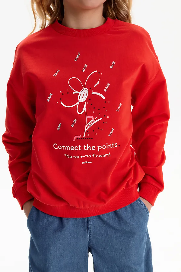 Толстовка для девочек PELICAN, красный - фото 2