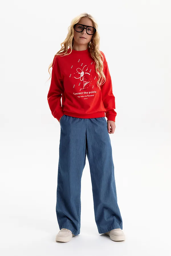 Толстовка для девочек PELICAN, красный - фото 2