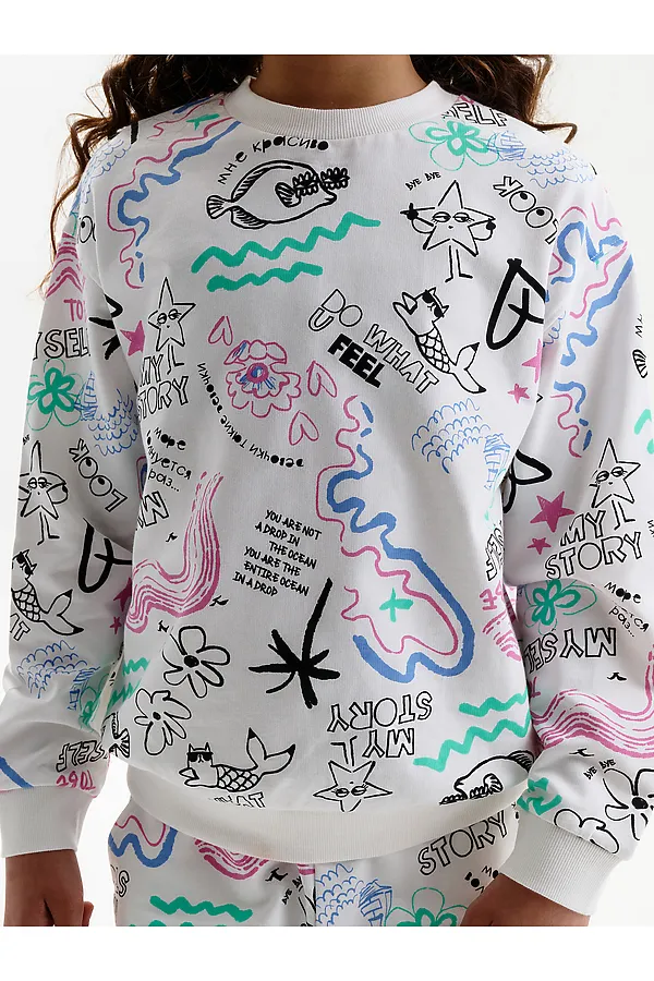 Толстовка для девочек PELICAN, молочный - фото 2