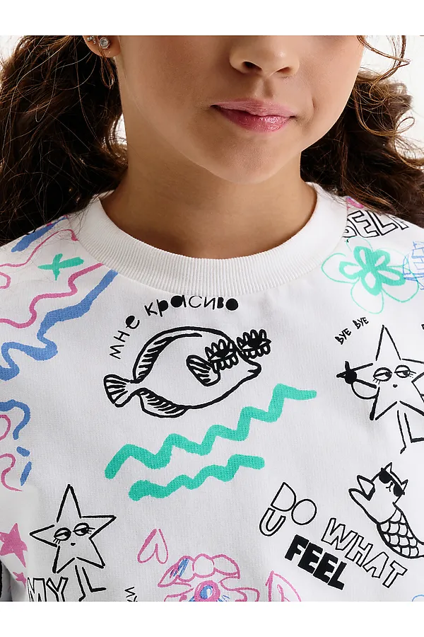 Толстовка для девочек PELICAN, молочный - фото 2