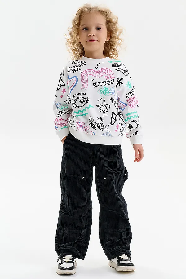 Толстовка для девочек PELICAN, молочный - фото 2