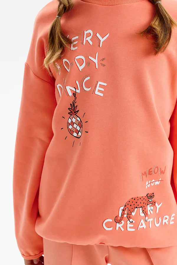 Толстовка для девочек PELICAN, персиковый - фото 2