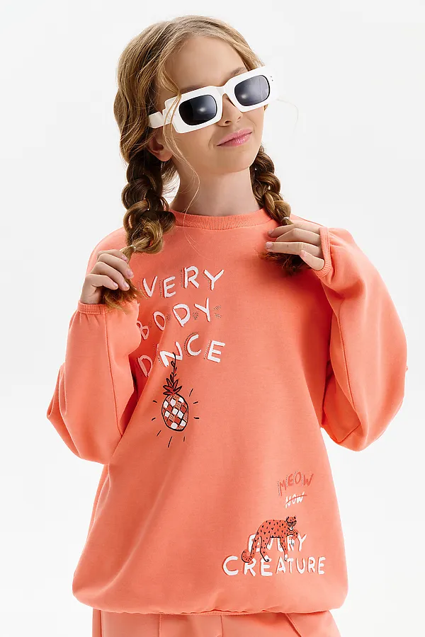 Толстовка для девочек PELICAN, персиковый - фото 2