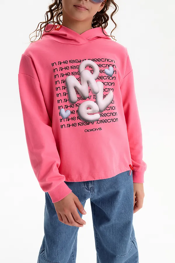 Толстовка для девочек PELICAN, розовый - фото 2