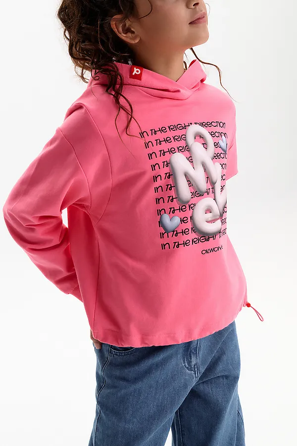 Толстовка для девочек PELICAN, розовый - фото 2