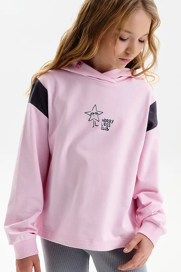 Толстовка для девочек PELICAN, светло-розовый - фото 2