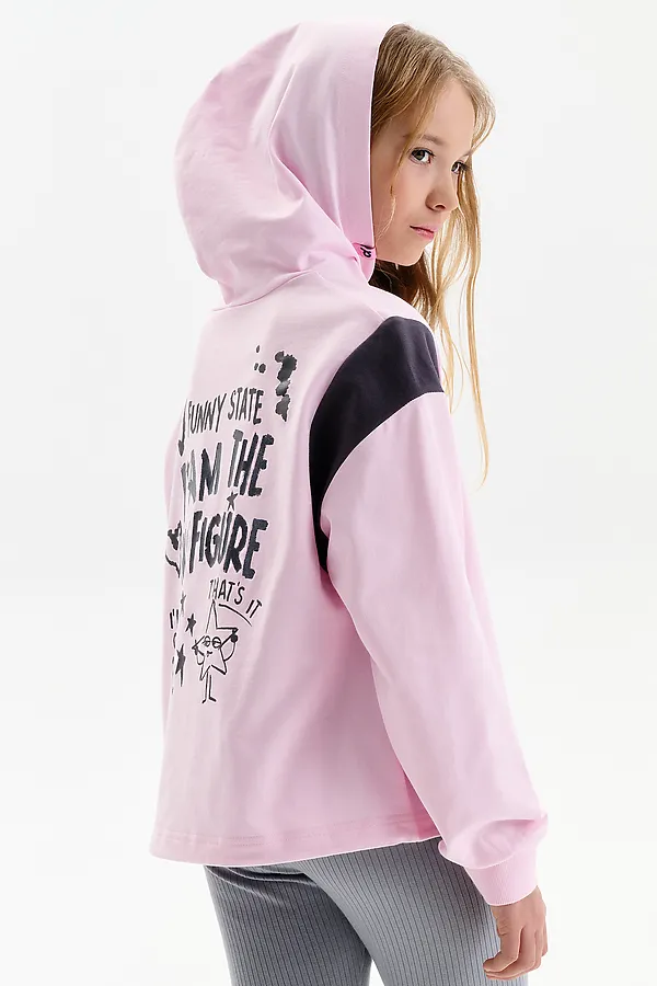 Толстовка для девочек PELICAN, светло-розовый - фото 2