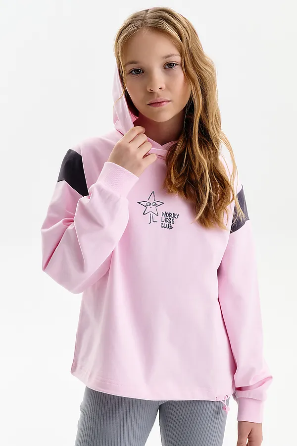 Толстовка для девочек PELICAN, светло-розовый - фото 2