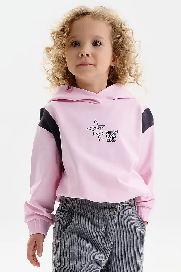 Толстовка для девочек PELICAN, светло-розовый - фото 2