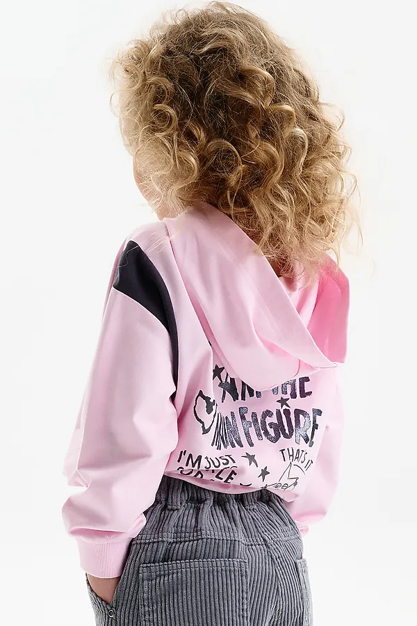 Толстовка для девочек PELICAN, светло-розовый - фото 2