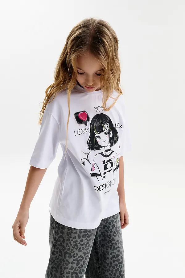 Футболка для девочек PELICAN, белый - фото 2