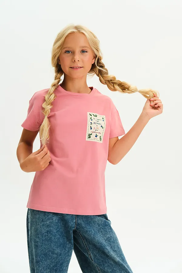 Футболка для девочек PELICAN, пудра - фото 2