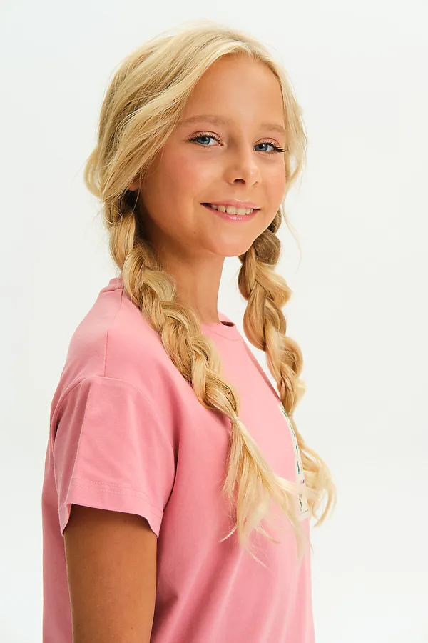 Футболка для девочек PELICAN, пудра - фото 2