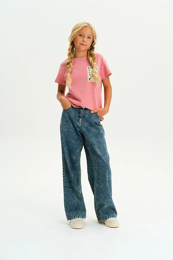 Футболка для девочек PELICAN, пудра - фото 2