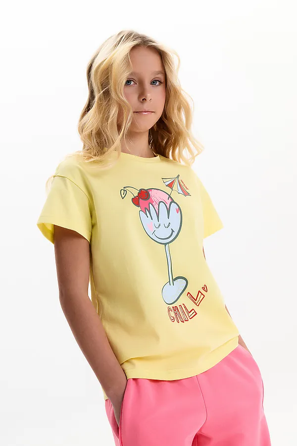 Футболка для девочек PELICAN, ванильный - фото 2