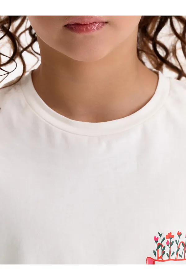 Футболка для девочек PELICAN, молочный - фото 2