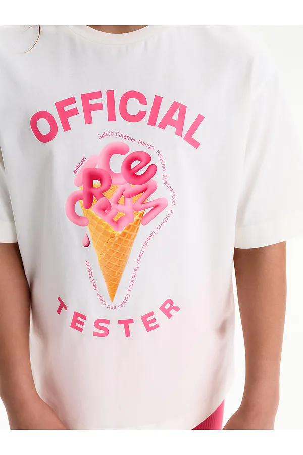 Футболка для девочек PELICAN, молочный - фото 2