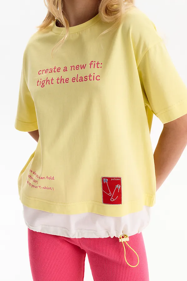 Футболка для девочек PELICAN, ванильный - фото 2