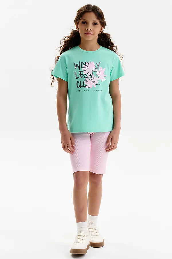 Футболка для девочек PELICAN, ментол - фото 2