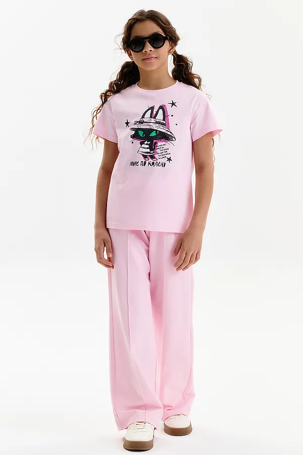 Футболка для девочек PELICAN, светло-розовый - фото 2