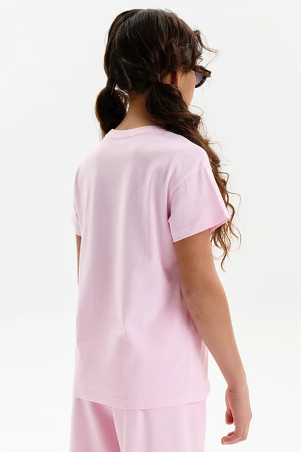 Футболка для девочек PELICAN, светло-розовый - фото 2
