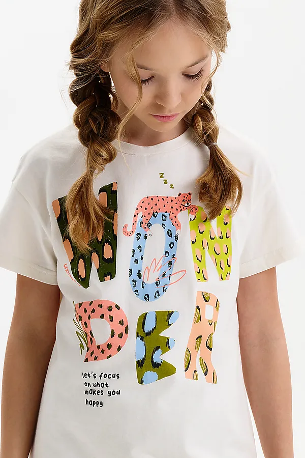 Футболка для девочек PELICAN, молочный - фото 2