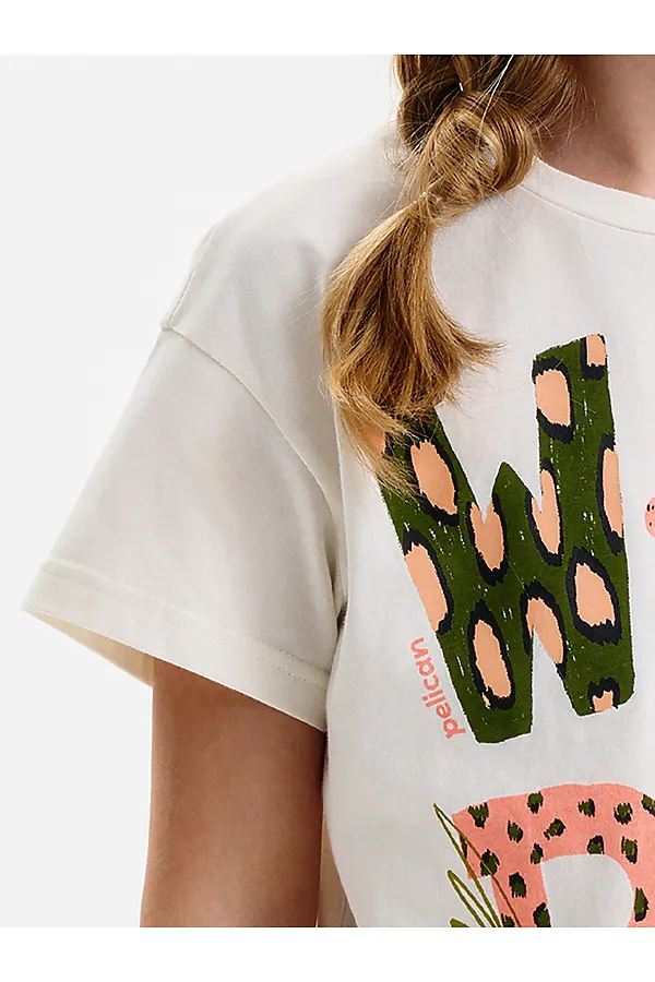 Футболка для девочек PELICAN, молочный - фото 2