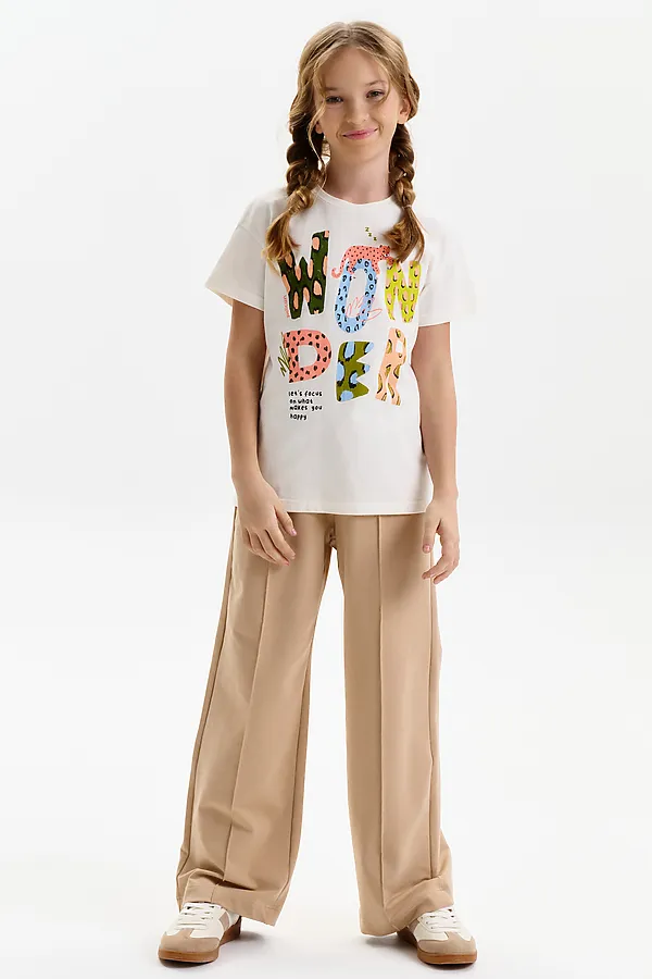 Футболка для девочек PELICAN, молочный - фото 2