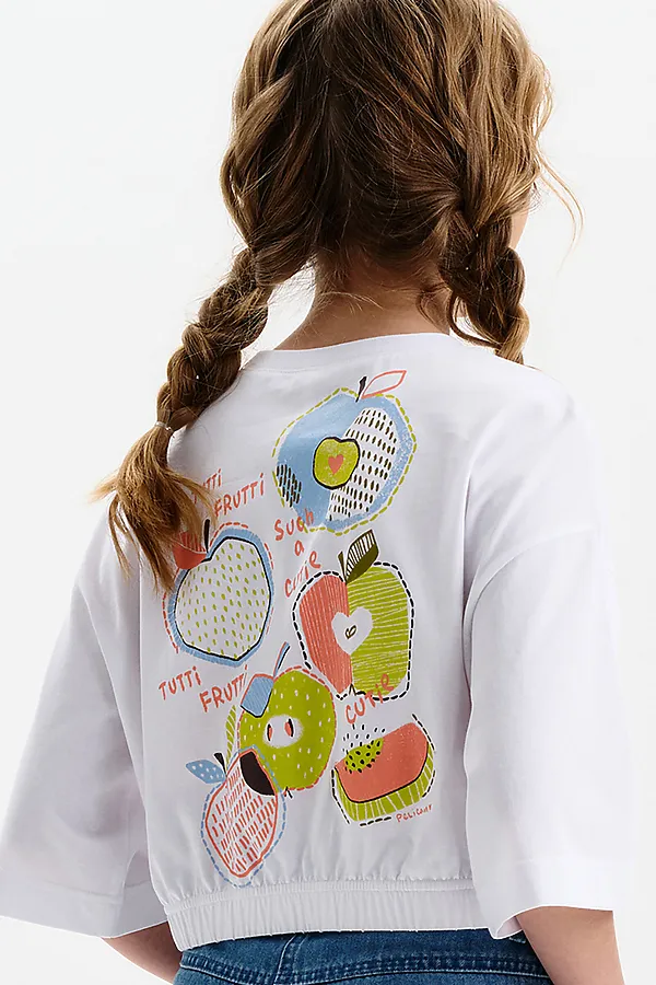 Футболка-топ для девочек PELICAN, белый - фото 2