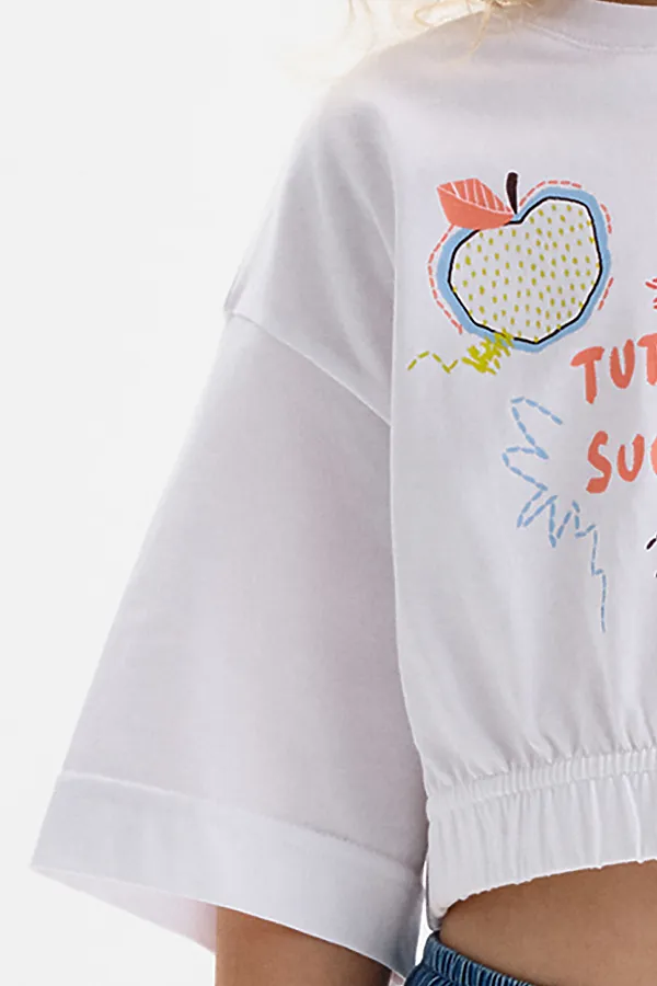 Футболка-топ для девочек PELICAN, белый - фото 2