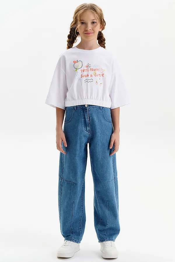 Футболка-топ для девочек PELICAN, белый - фото 2