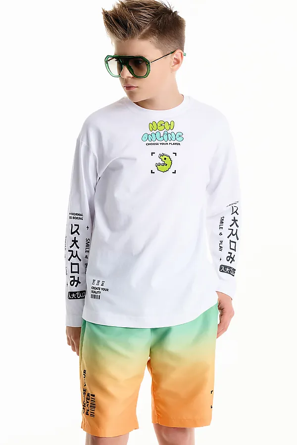 Шорты купальные для мальчика PELICAN, лазурный - фото 2