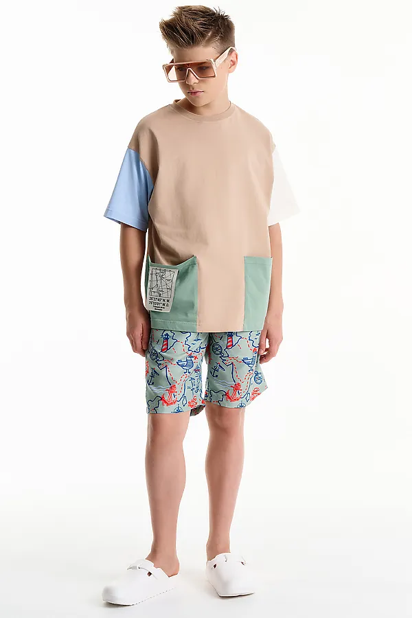 Шорты купальные для мальчика PELICAN, светло-зеленый - фото 2