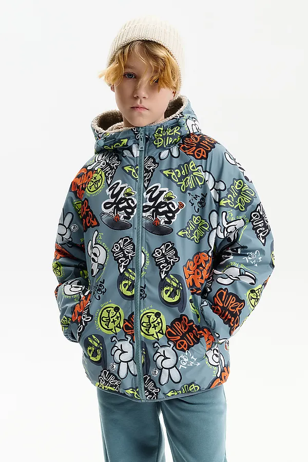 Двусторонняя ветровка для мальчиков PELICAN, джинс - фото 2