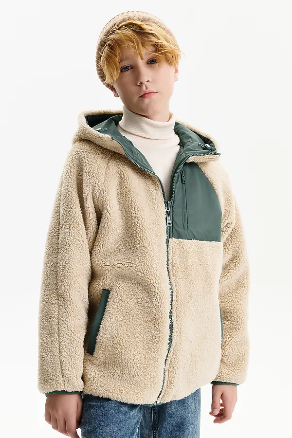 Двусторонняя ветровка для мальчиков PELICAN, хаки - фото 2