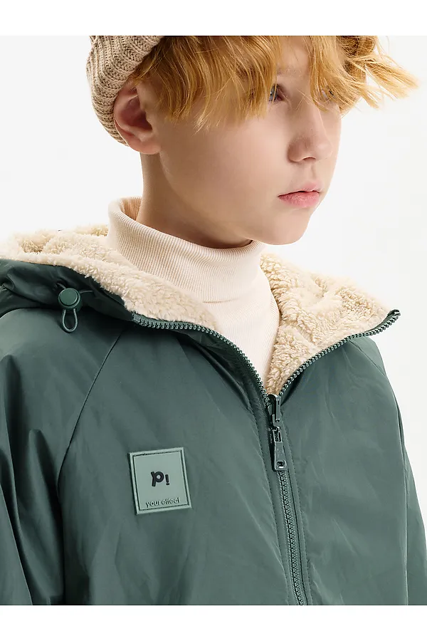 Двусторонняя ветровка для мальчиков PELICAN, хаки - фото 2