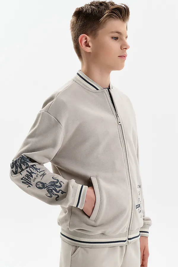 Толстовка для мальчиков PELICAN, светло-серый - фото 2