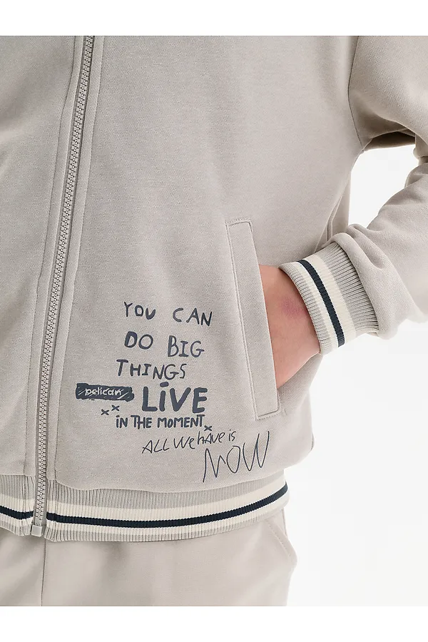Толстовка для мальчиков PELICAN, светло-серый - фото 2