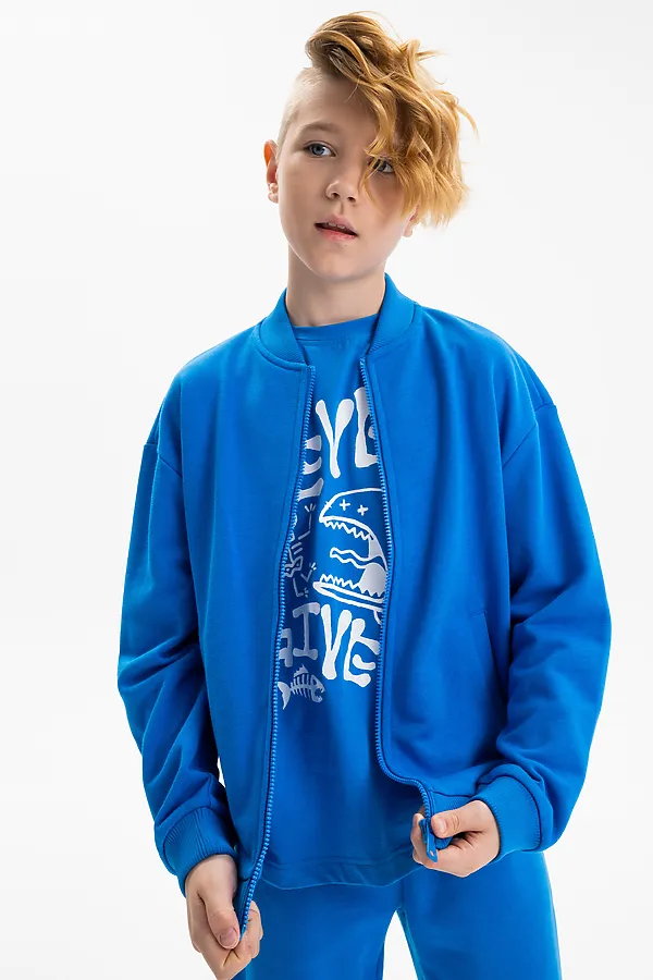 Толстовка для мальчиков PELICAN, лазурный - фото 2