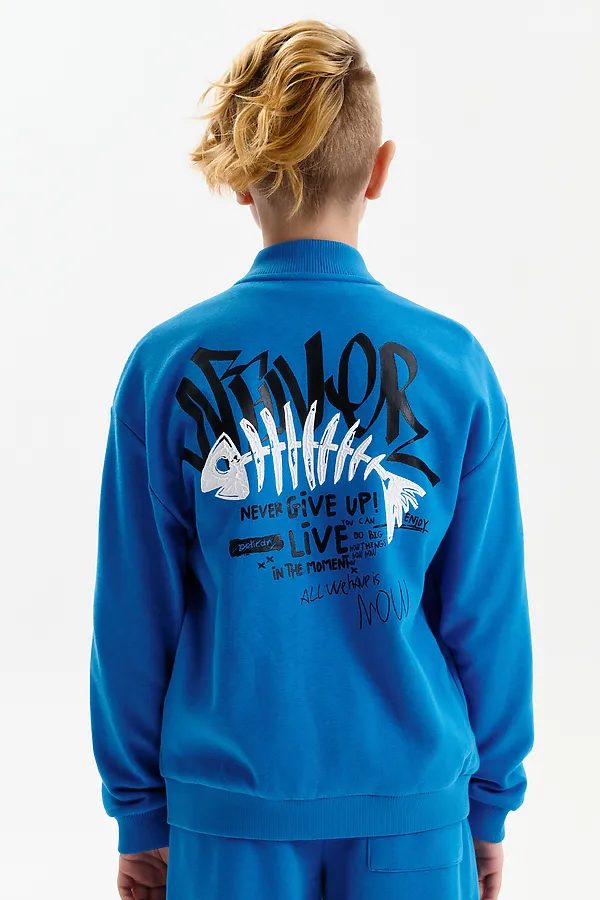 Толстовка для мальчиков PELICAN, лазурный - фото 2