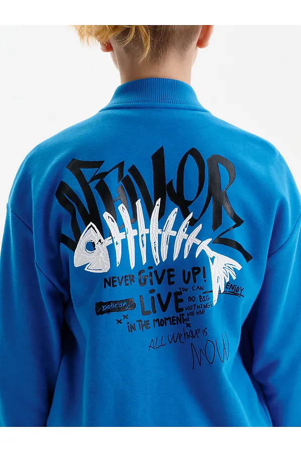 Толстовка для мальчиков PELICAN, лазурный - фото 2