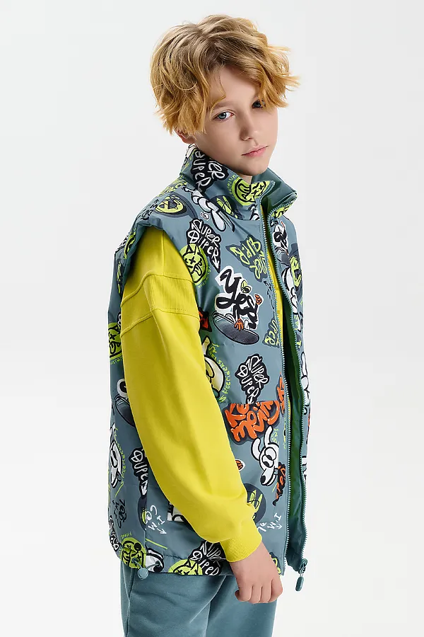 Жилет для мальчиков PELICAN, джинс - фото 2